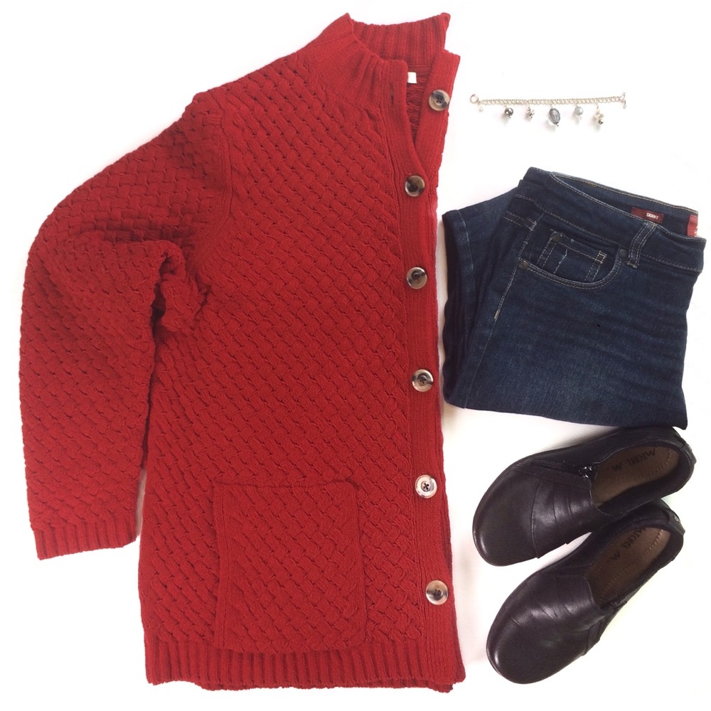 J. Jill Chenille Basket Weave Cardigan - Picture 2 of 8